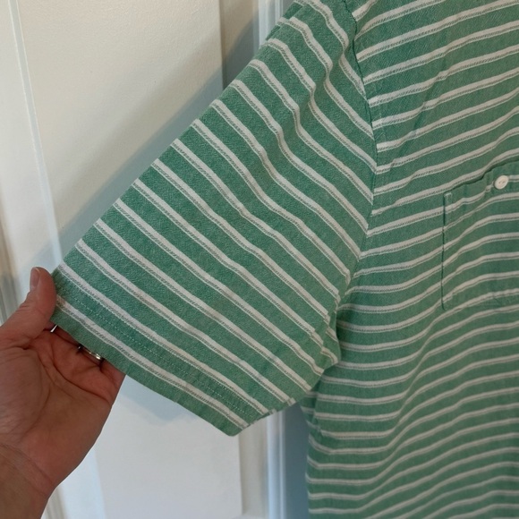 Scandia Woods Men’s Green/White Striped 100% Cotton Button Down Short Sleeve 2XL - Picture 5 of 11